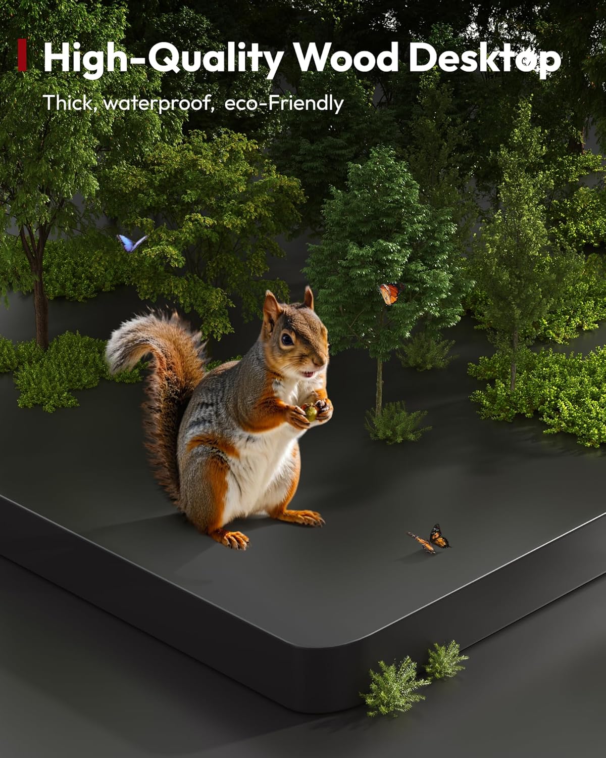 SANODESK Electric Standing Desk 48 x 30 Inches Whole-Piece Desktop Height Adjustable Stand Up Desk w/6-Button Controller Ergonomic Computer Desk for Home Office, White Frame + Black Tabletop