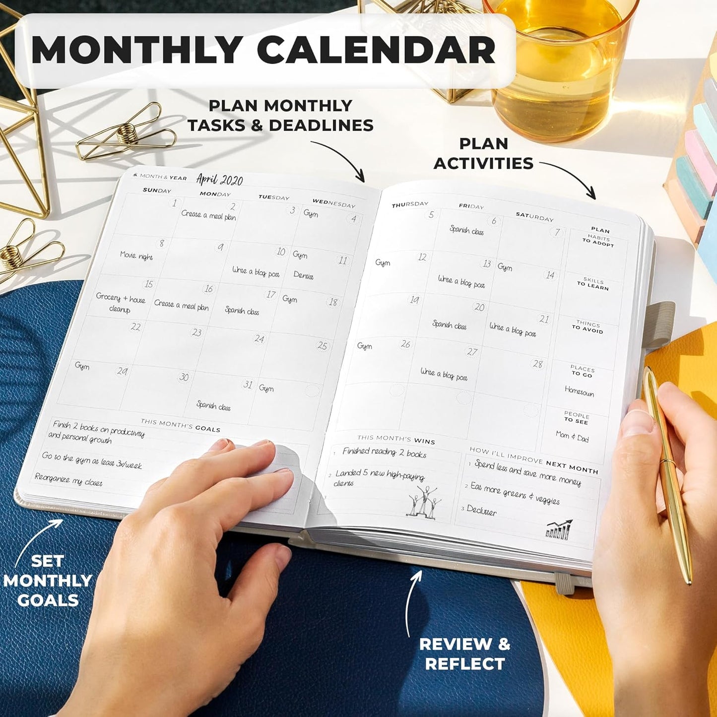 Clever Fox Planner Premium Edition – Undated Luxurious Weekly & Monthly Planner to Increase Productivity and Hit Your Goals – Organizer – Start Anytime, A5, Lasts 1 Year, Pearl (Weekly)