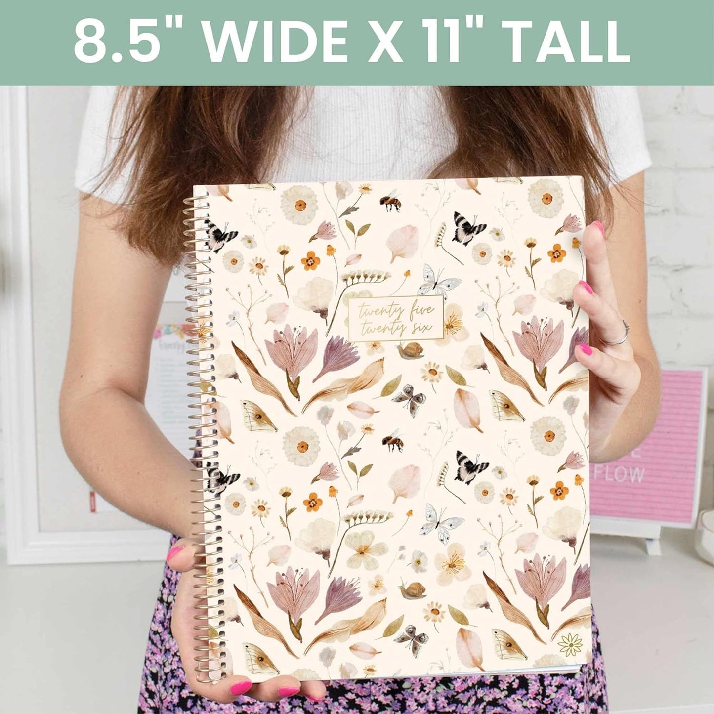 bloom daily planners 2025-2026 (8.5" x 11") Academic Year Day Planner (July 2025 - July 2026) - Weekly & Monthly Dated Agenda Organizer with Stickers & Tabs - Butterfly Garden