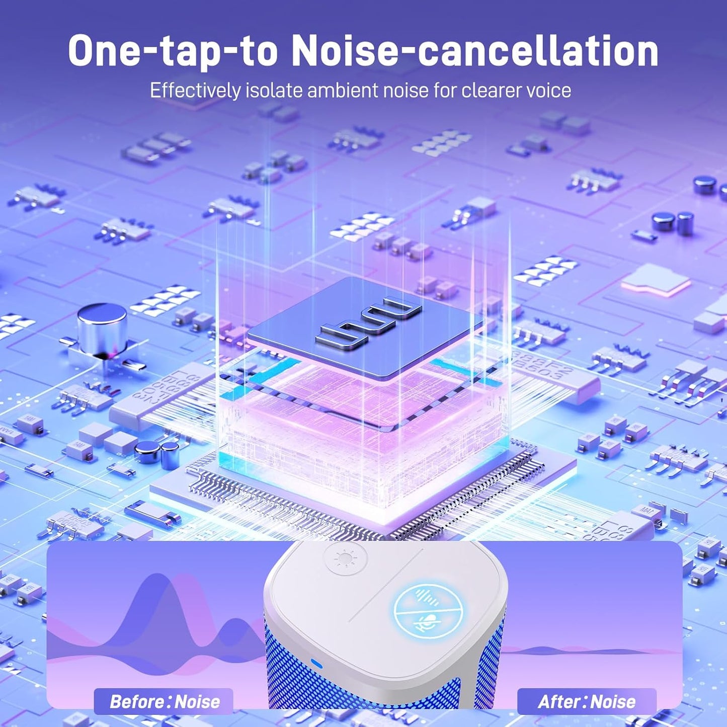 UHURU Gaming USB Microphone for PC: Streaming Computer Mic with Noise Cancellation - Condenser Mic with Controllable RGB for Gaming Streaming