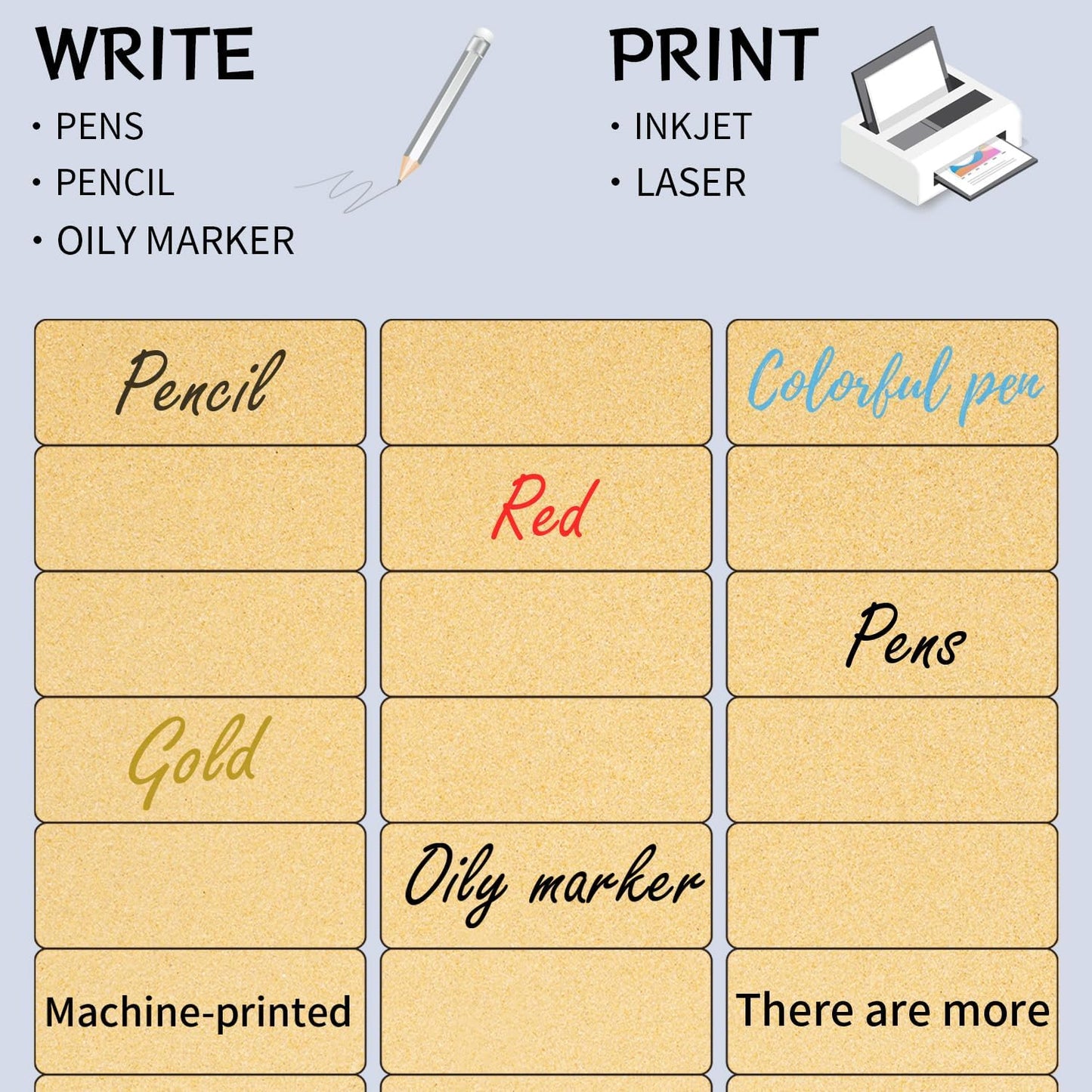 1" x 2-5/8" Kraft Labels Stickers, Address Labels 600 Label Paper for Laser/Inkjet Printer mailing Labels, Letter Size with Print Templates - 20 Sheets