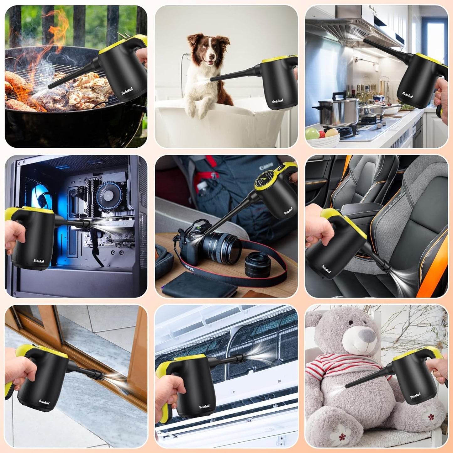 Compressed Air Duster for Electronics, Canned Air Electric for PC, Laptop, Console, Electronics and Home Cleaning, Replaces Compressed Air Cans.