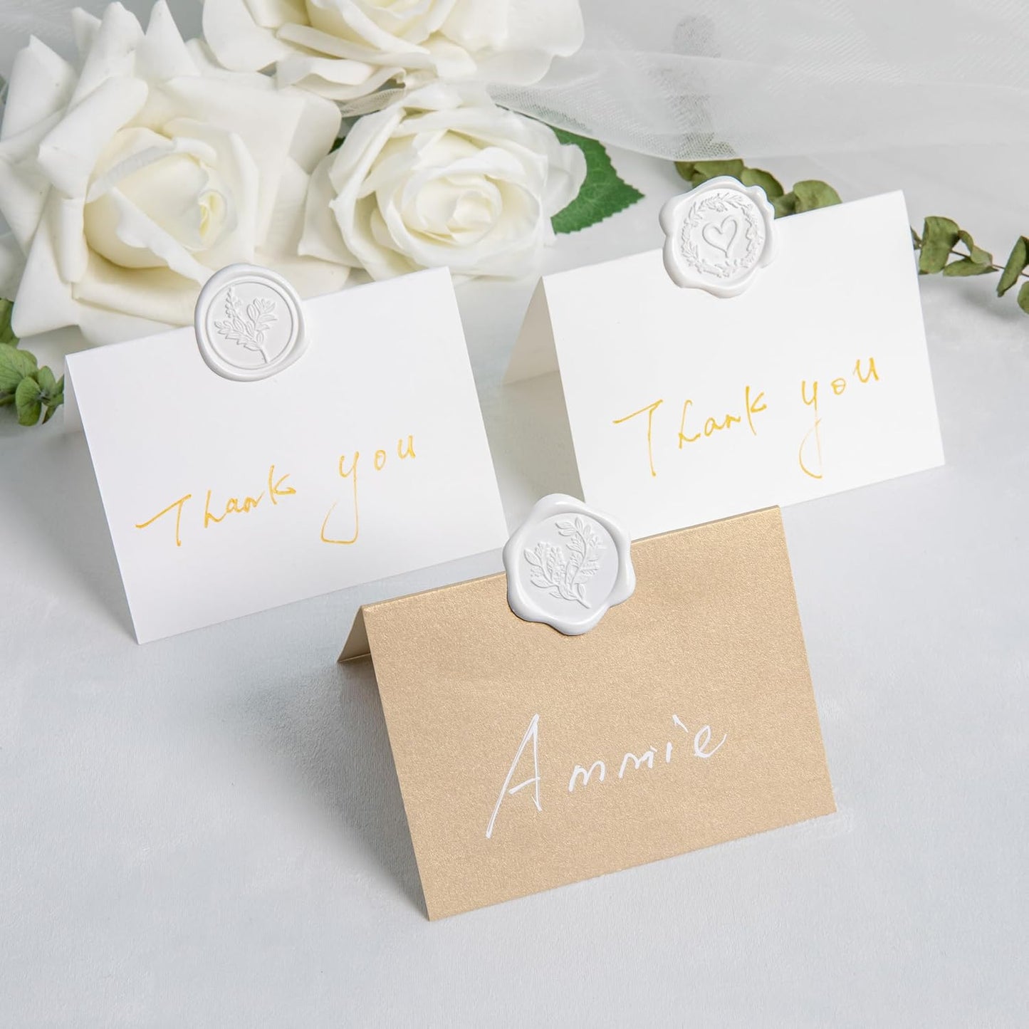 60 Pcs White Wax Seal Stickers Self-Adhesive Envelope Seals Stamp Stickers, Perfect for Wedding Invitations Seating Chart Christmas Gift Wrapping 3 Designs in 1 Pack