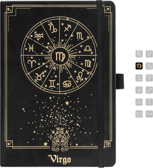 Virgo Zodiac Astrology Undated Monthly Weekly Daily Planner Journal Notebook Hardcover A5 5.7" x 8.3" 160 Pages 100GSM Paper 2025 2026 2027 Holidays Calendar