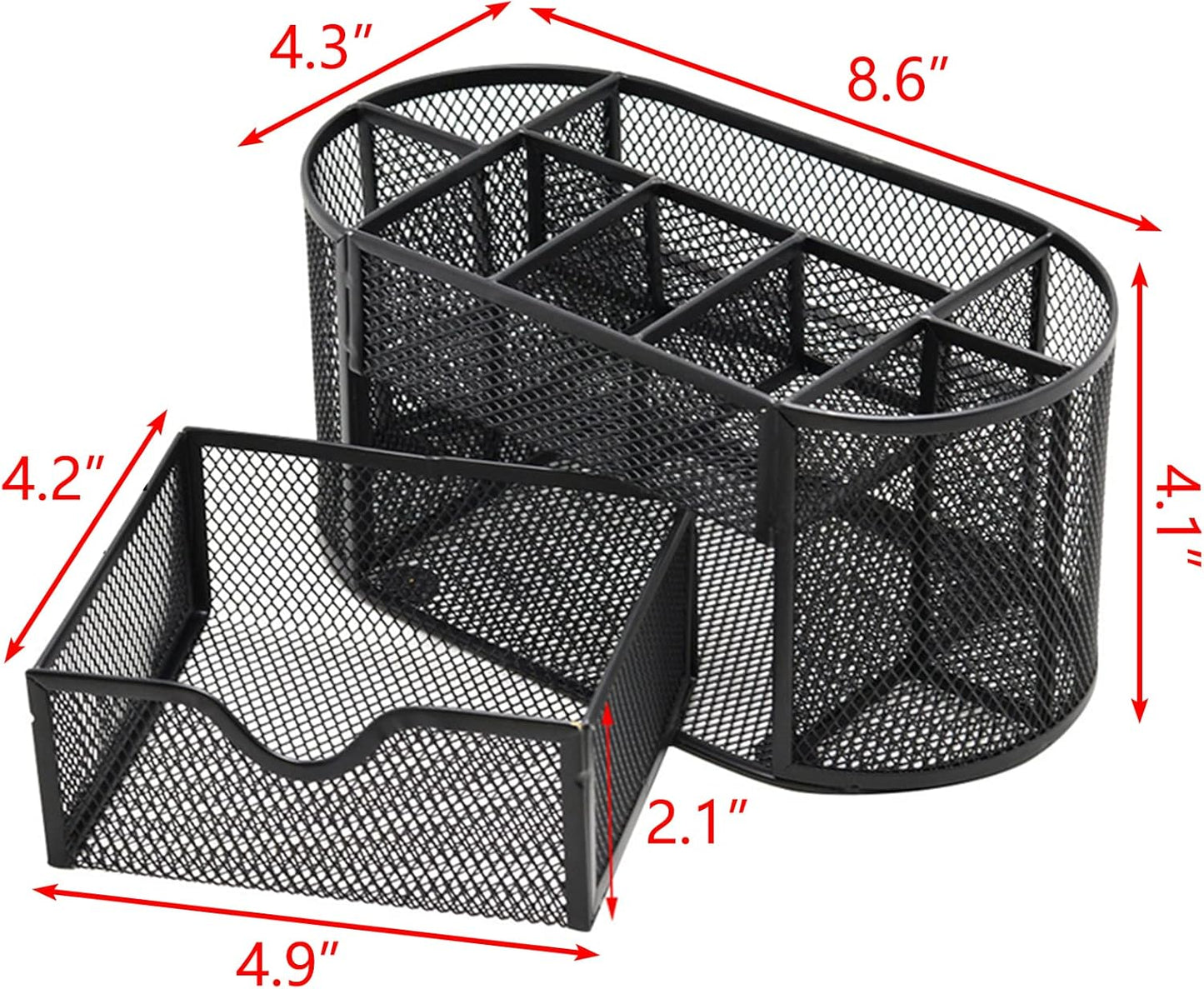 PAKASEPT Desk Organizers, Mesh Desk Organizer Caddy Supplies with Compartments, Makeup Marker Desktop Storage for Office School Home Supplies Teacher Students