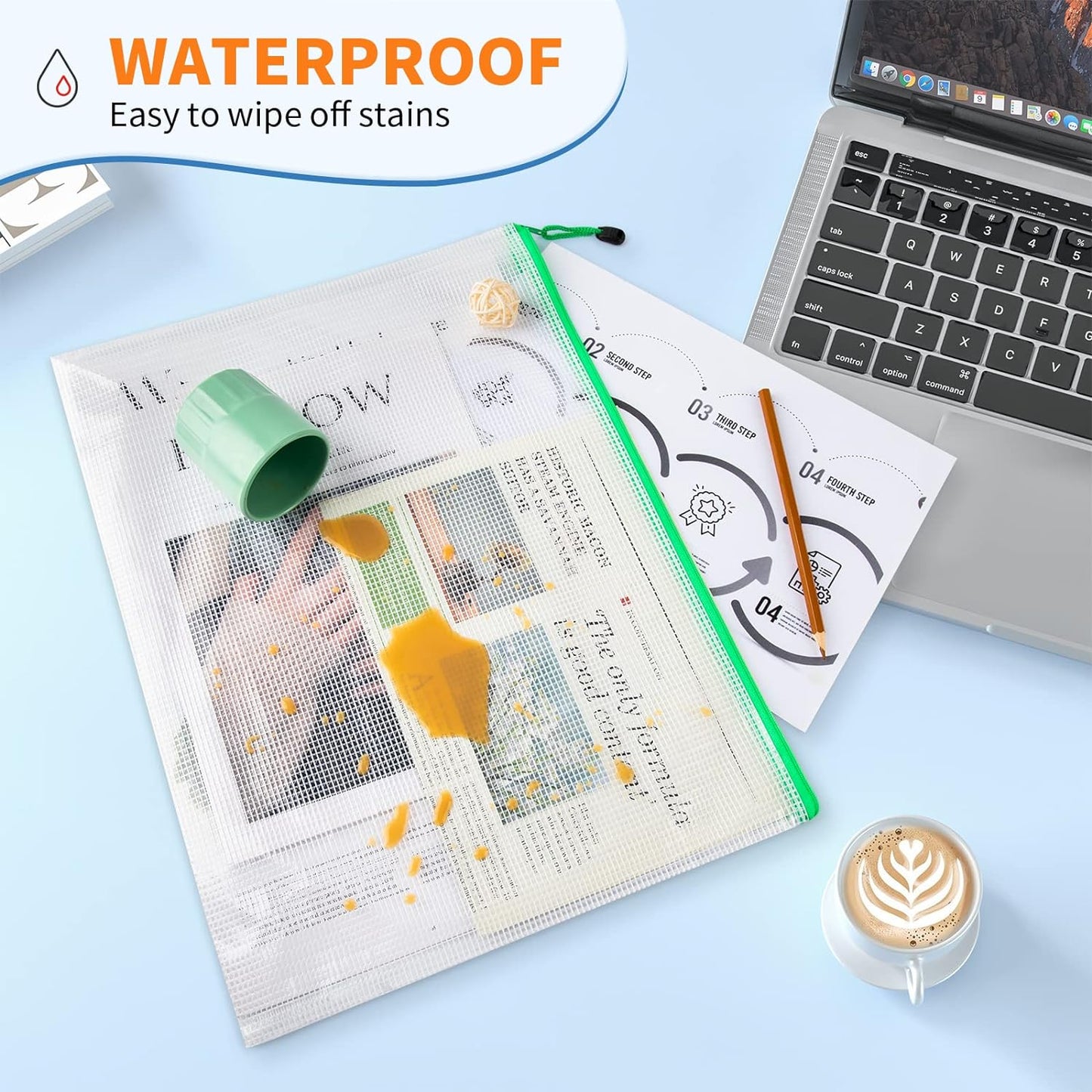 Umriox 16 Pack Large Zipper Bags 16.9x12.4 in, A3 16 Colors Mesh Zipper Document Pouch for Organizing, Storage Bags with Zipper for Board Game, Puzzles, Sewing Project, Travel Supplies