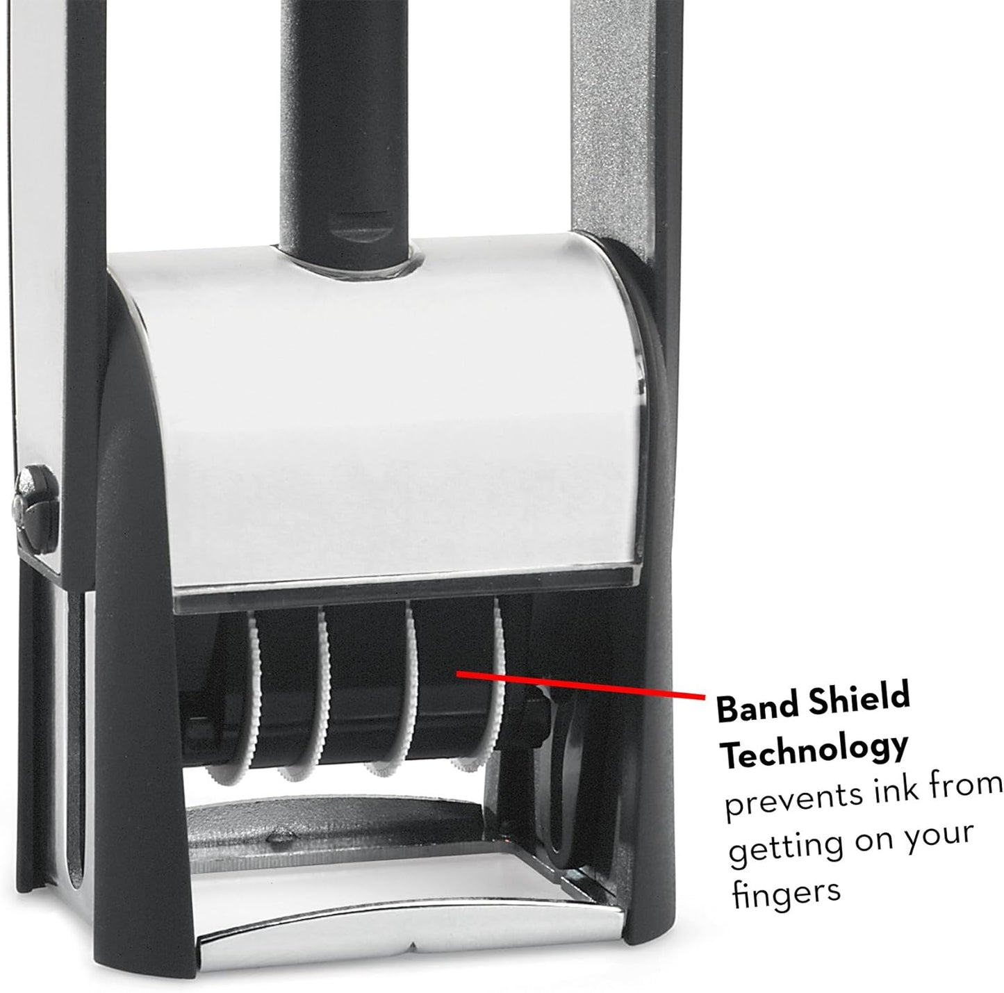 Heavy Duty Date Stamp with Your Custom Text, Self Inking Stamp - 1" x 1-5/8” - Choice of Ink Color