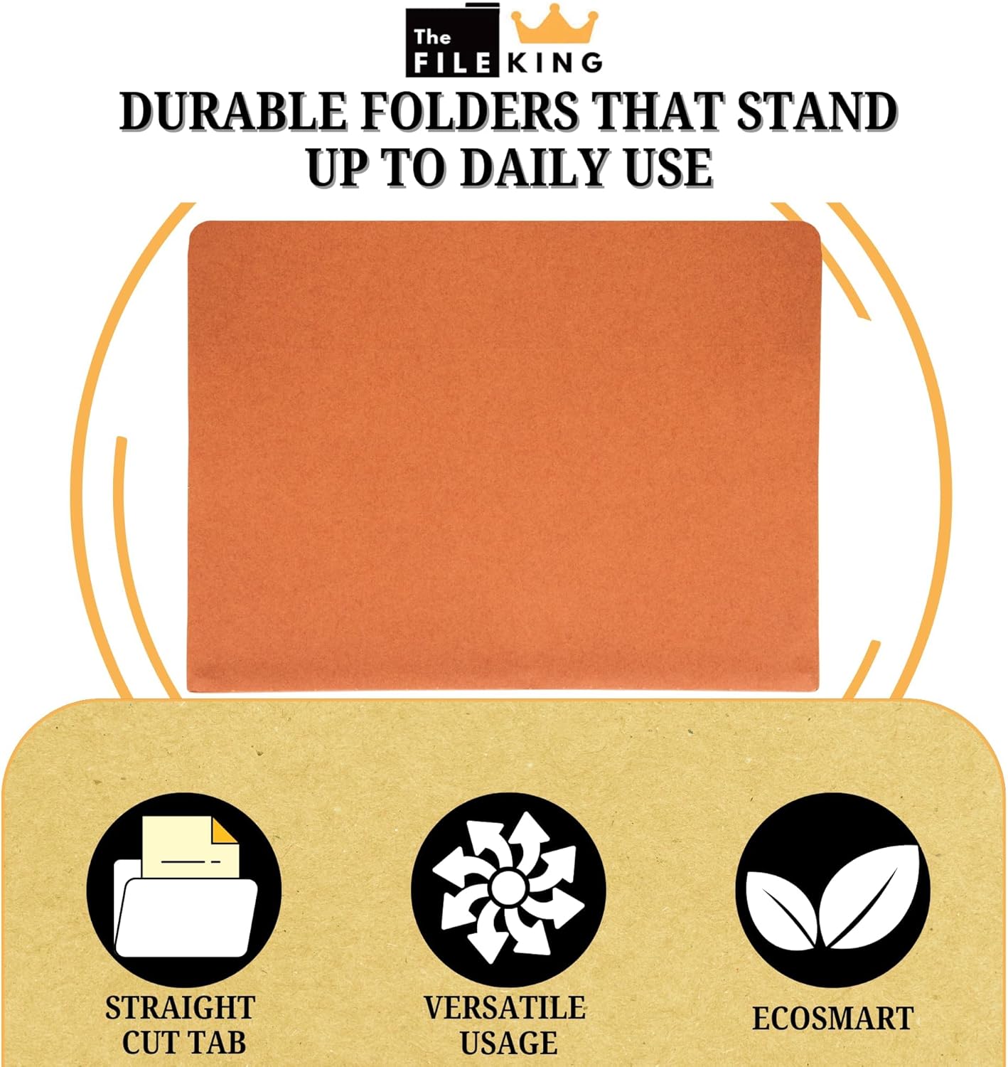 The File King Accordion File Folders Letter Size | Box of 50 Redropes | Expanding File Folder - 5.25" Expansion | Expandable Accordian File Organizer Pocket | Redwell Filing Organization & Storage