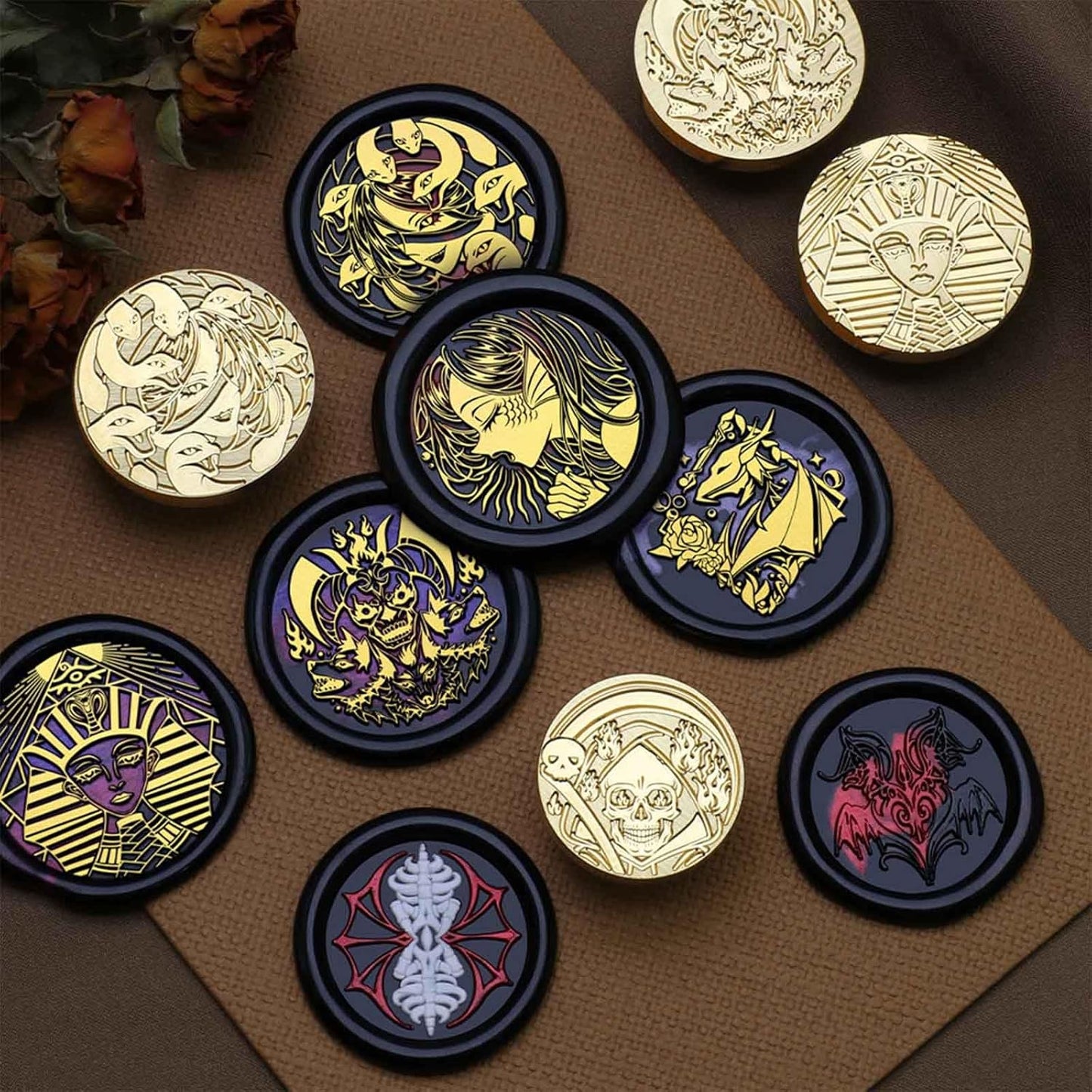 Sphinx Wax Seal Stamp - Vintage Brass Sealed Stamp,1.18 inch/30mm Removable Sealing Wax Stamp with Handle for Envelopes,Letters,Handicraft DIY and Creative Gifts