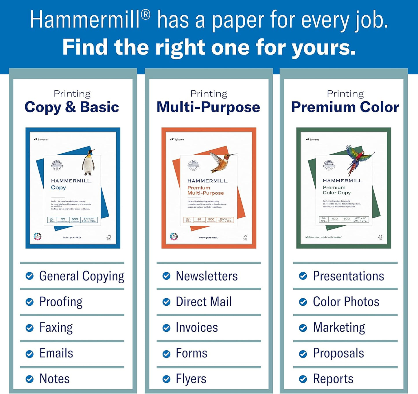 Hammermill Printer Paper, Great White 30% Recycled Paper, 11 x 17-5 Ream (2,500 Sheets) - 92 Bright, Made in the USA, 086750C