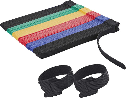 120 PCS Fastening Cable Ties Reusable, Multi-purpose 8 in Cable Management Ties with Hook and Loop, Adjustable Cord Ties for Organizing Home, Office and Data Centers, 5 Colors