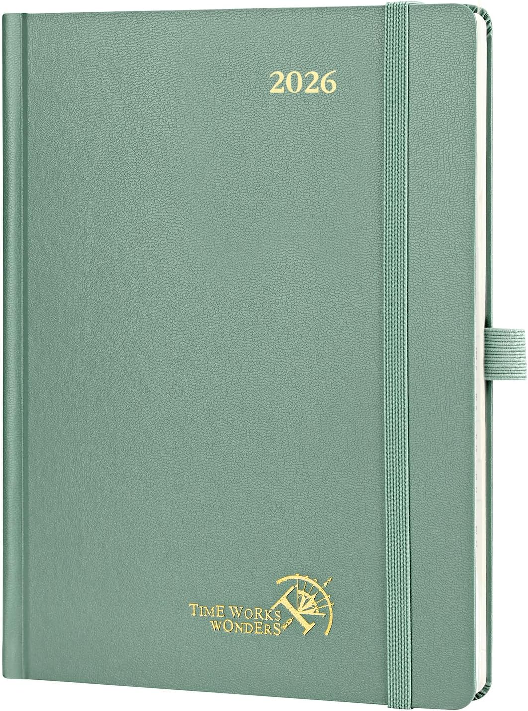 POPRUN 2026 Planner (Medium Size 8.5''x 6.5'' Hardcover) - Daily Weekly and Monthly Calendar Agenda 2026 Appointment Book with Hourly Time Slots, Monthly Tabs, 100 GSM - Midnight Green