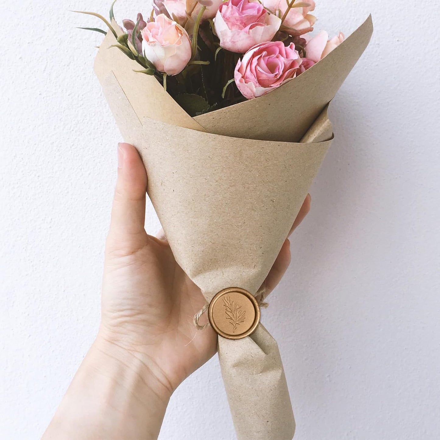 Handmade Wax Seal Stickers - Wedding Invitation Envelope Seal Stickers, 25 Pcs Self- Adhesive Stickers, Perfect for Invitation, Christmas, Gift Wrapping (Rosemary Style, Bronze Wax)