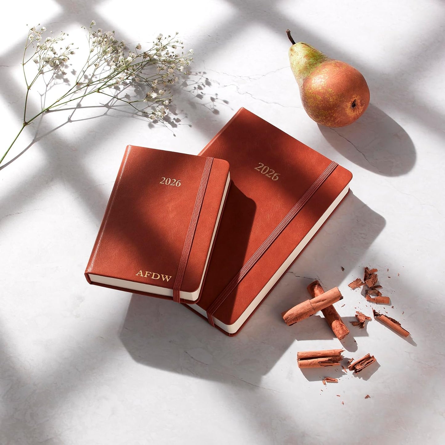 Wykeham's Executive 2026 Daily Journal Planner – US Public Holidays & Format – Customization Available (Personalized Brown, 6”×4.5”)