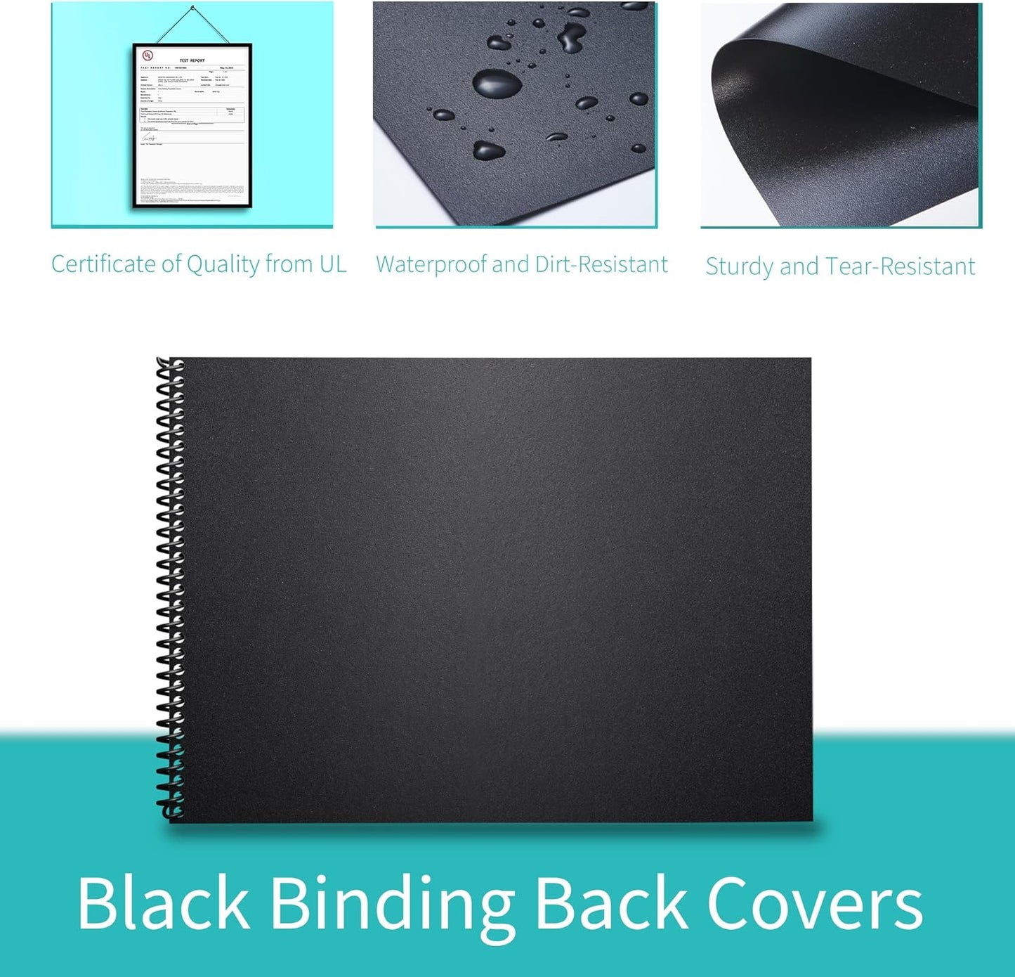 Binditek 100 Pack Binding Covers and Backs Set, 11 x 17 Inches, 50 Clear PVC (10Mil), 50 Sand-Textured Polycovers (16Mil), Tabloid Size