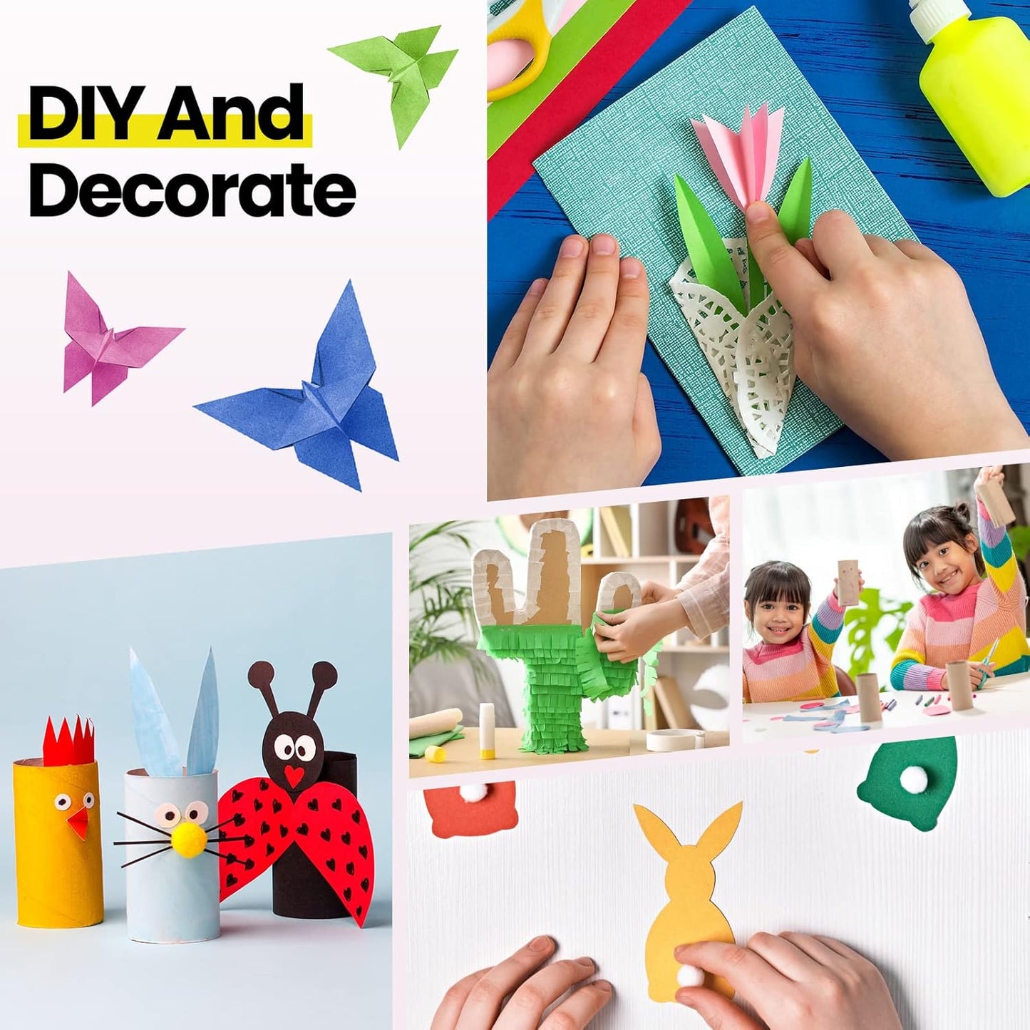 Harloon 500 Sheets Construction Paper Bulk Heavyweight A4 Size Thick Construction Paper Cardstock for DIY Craft Supplies(120 GSM,Multi Colors)