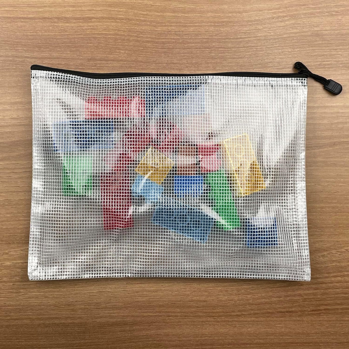 Mesh Zipper Pouch Bags, Zipper Bags for Organizing Storage, Waterproof Zipper Pouches, Letter Size, File Bags for School, Toys, Puzzle, Board Games and Office Supplies (Color, 4"x 6")