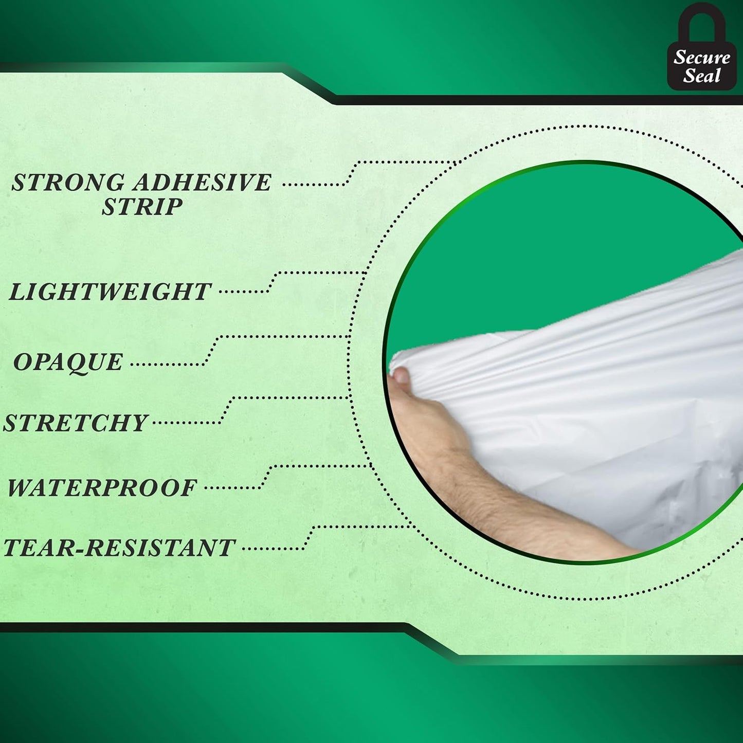 100 Pack Secure Seal White Poly Mailers - 6x9 Safe Shipping Bags - E-Commerce Self Sealing 2 Mil Poly Envelopes