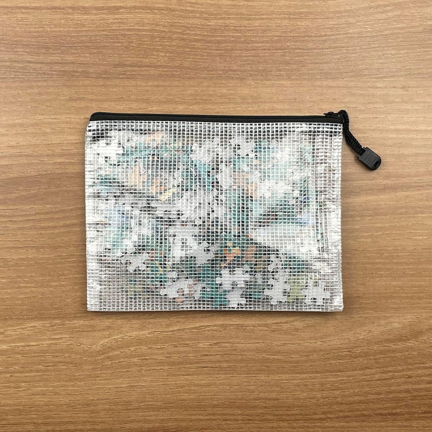 Oaimyy-24 Pcs Plastic Mesh Zipper Pouch Document Folders Bag Zip File Folders for School Office Supplies, Travel,Puzzles Games Organizing Storage-Black (MultiSize)