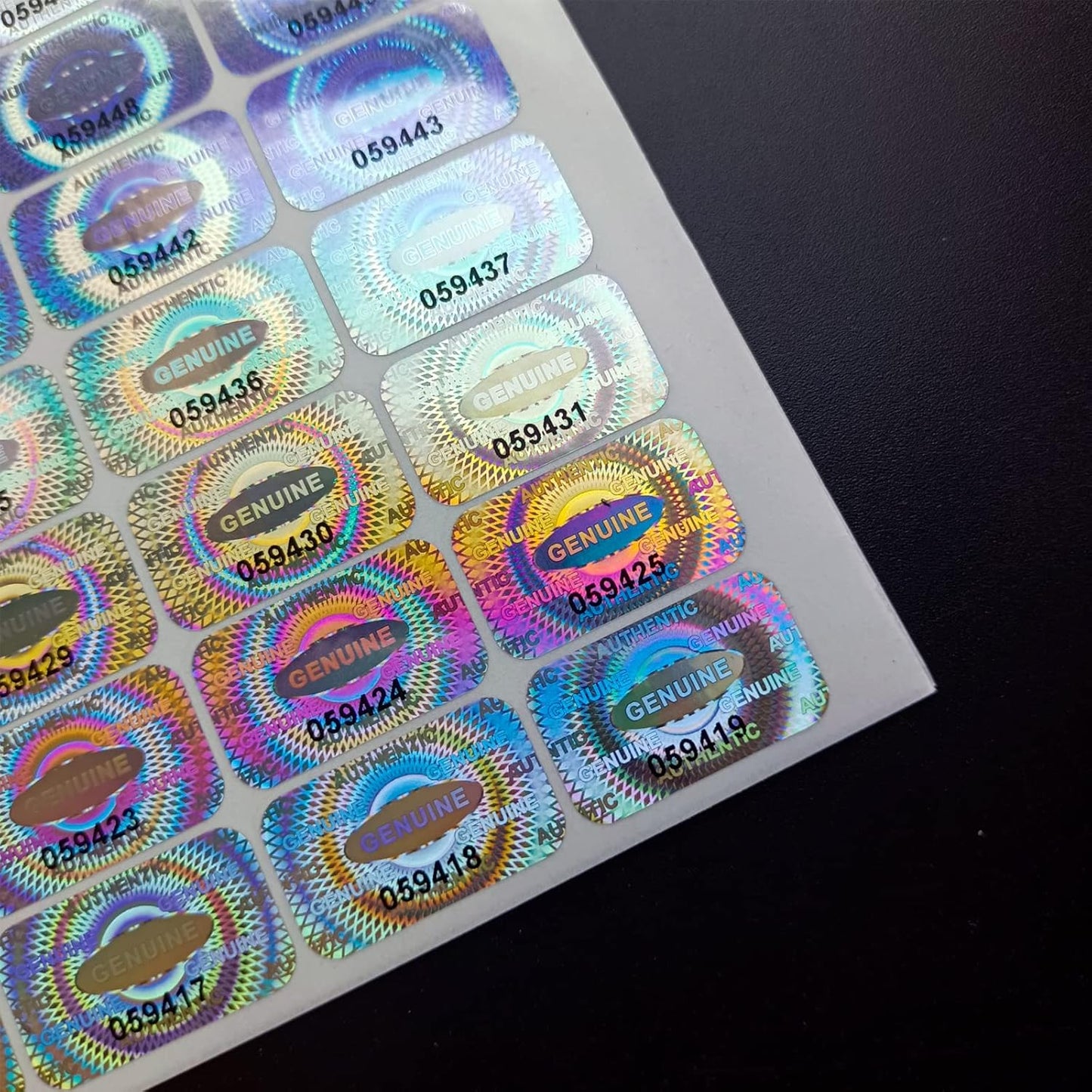 Holographic Tamper Evident Stickers 380pcs Security Sticker Warranty Void Seal Tamper Proof Labels with Unique Sequential Serial Numbering (1 X 0.6 Inch,GQYH)