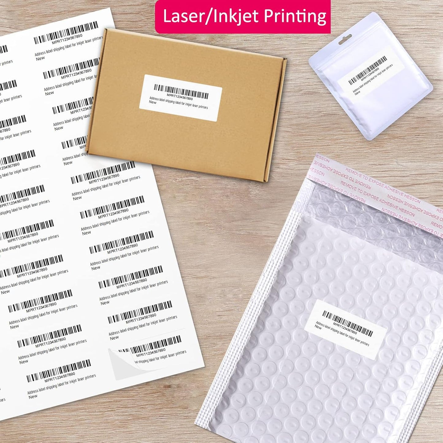1" x 2-5/8" Shipping Address Labels 30000 Label Stickers Paper for Laser/Inkjet Printer 30 per Page Printable Mailing Labels - Matte, 1000 Sheets