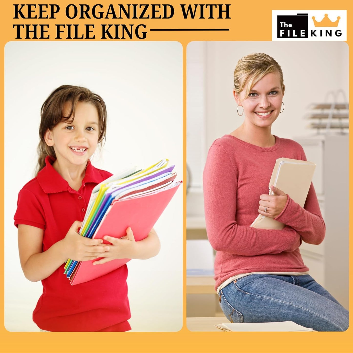 The File King Accordion File Folders Letter Size | Box of 10 Redropes | Expanding File Folder - 5.25" Expansion | Expandable Accordian File Organizer Pocket | Redwell Filing Organization & Storage