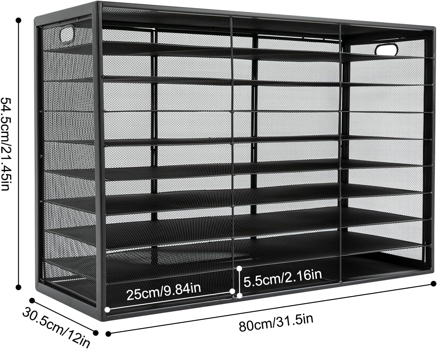 Metal Literature Organizer, File Sorter Paper Organizer Storage Holder 27 Slots Desktop File Organizer Mail Storage Rack Student Mailboxes for Classroom(27-Slot Metal)