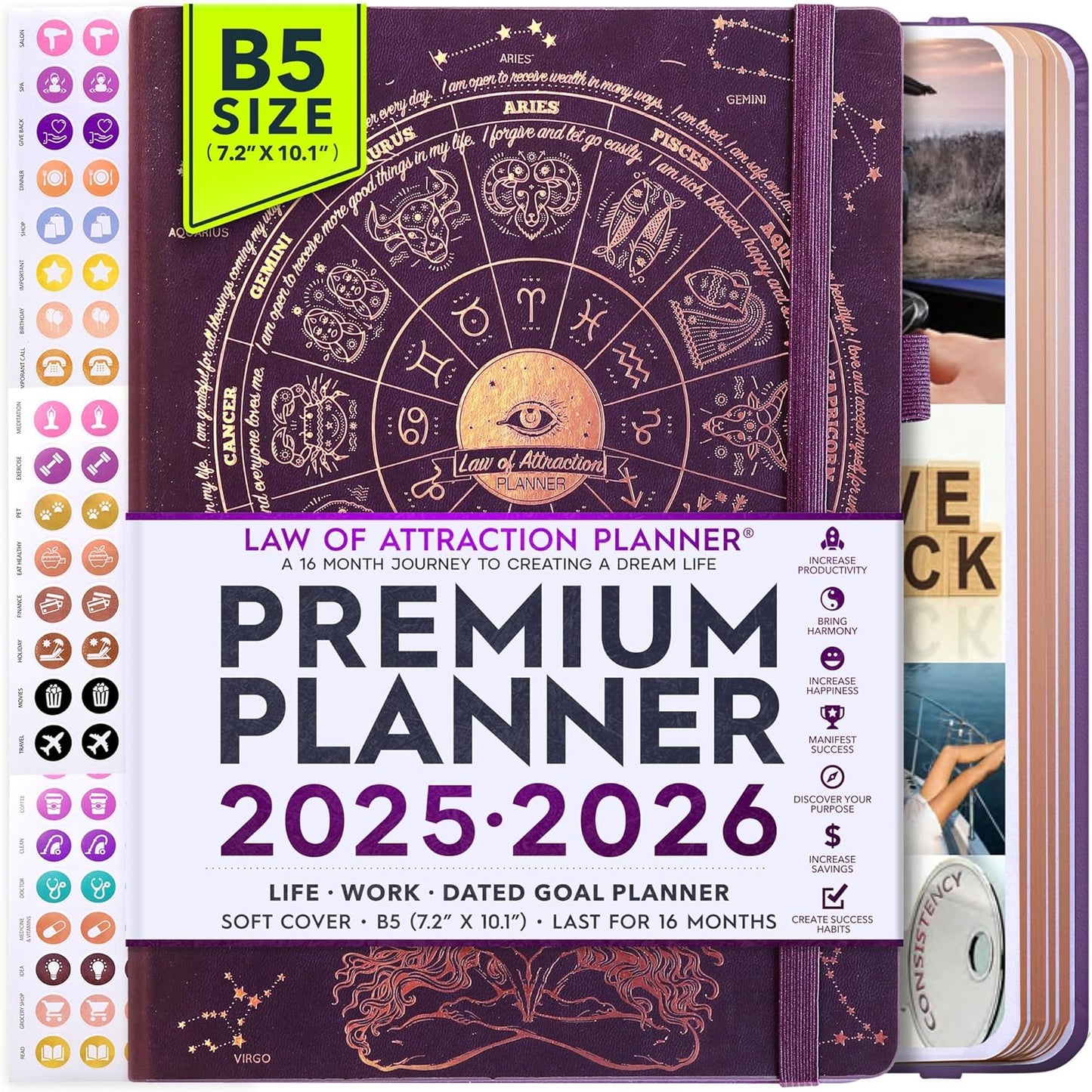 2025-2026 Planner Weekly and Monthly | 16-Month Life Planner to Increase Focus & Productivity | Reduce Overwhelm & Achieve Your Biggest Goals | Include Gift Box & Stickers | Sep 2025-Dec 2026
