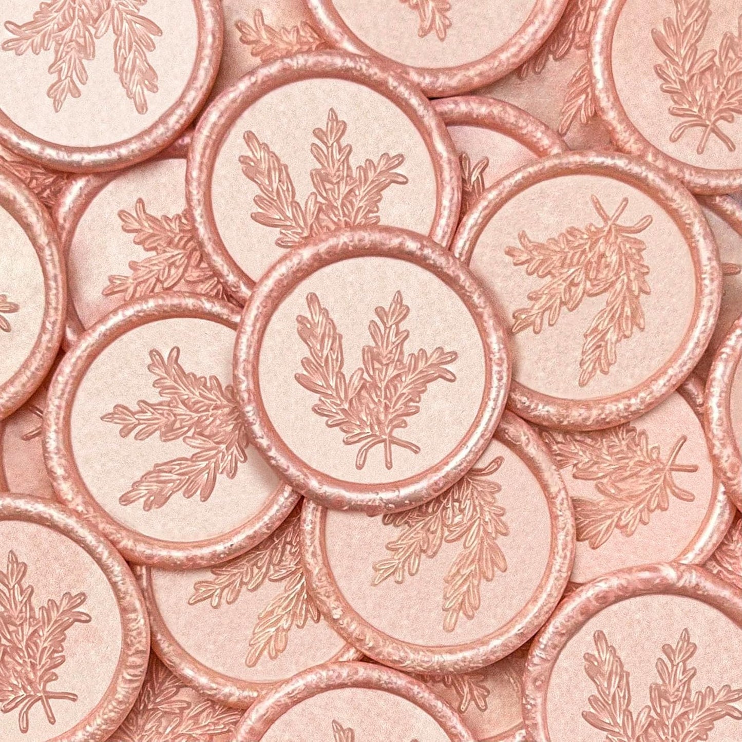 50Pcs Wax Seal Stickers Handmade Envelope Seals Self Adhesive Wax Stickers for Wedding Party Invitations, Envelope, Gift Wrap, Christmas(Rosemary Style, Pink)