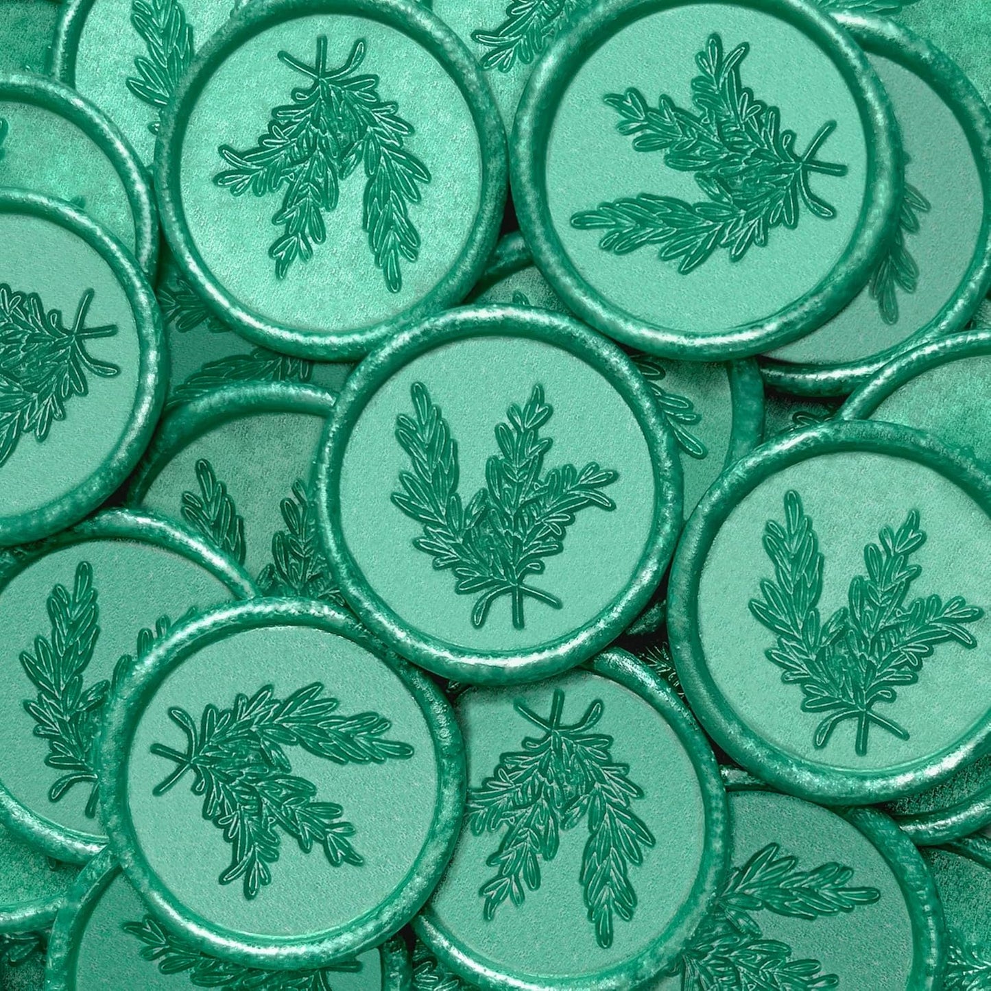 25Pcs Wax Seal Stickers Handmade Envelope Seals Self Adhesive Wax Stickers for Wedding Party Invitations, Envelope, Gift Wrap, Christmas(Rosemary Style, Cyan)