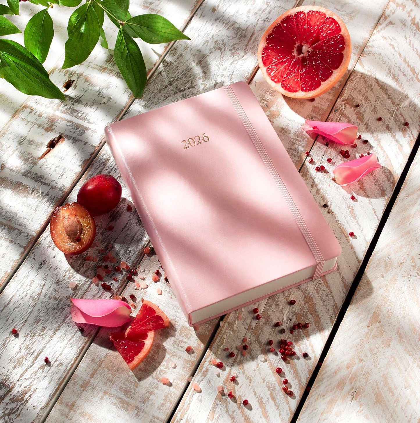 Wykeham's Executive 2026 Daily Journal Planner – US Public Holidays & Format – Customization Available (Rose, 8.5"×5.5")