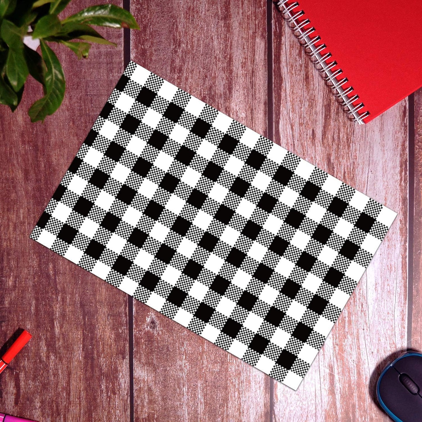 100 Count - 12 x 15.5 inch, Poly Mailer Black Gingham Plaid Package Envelope, Mailing Shipping Bags with Self Seal Strip