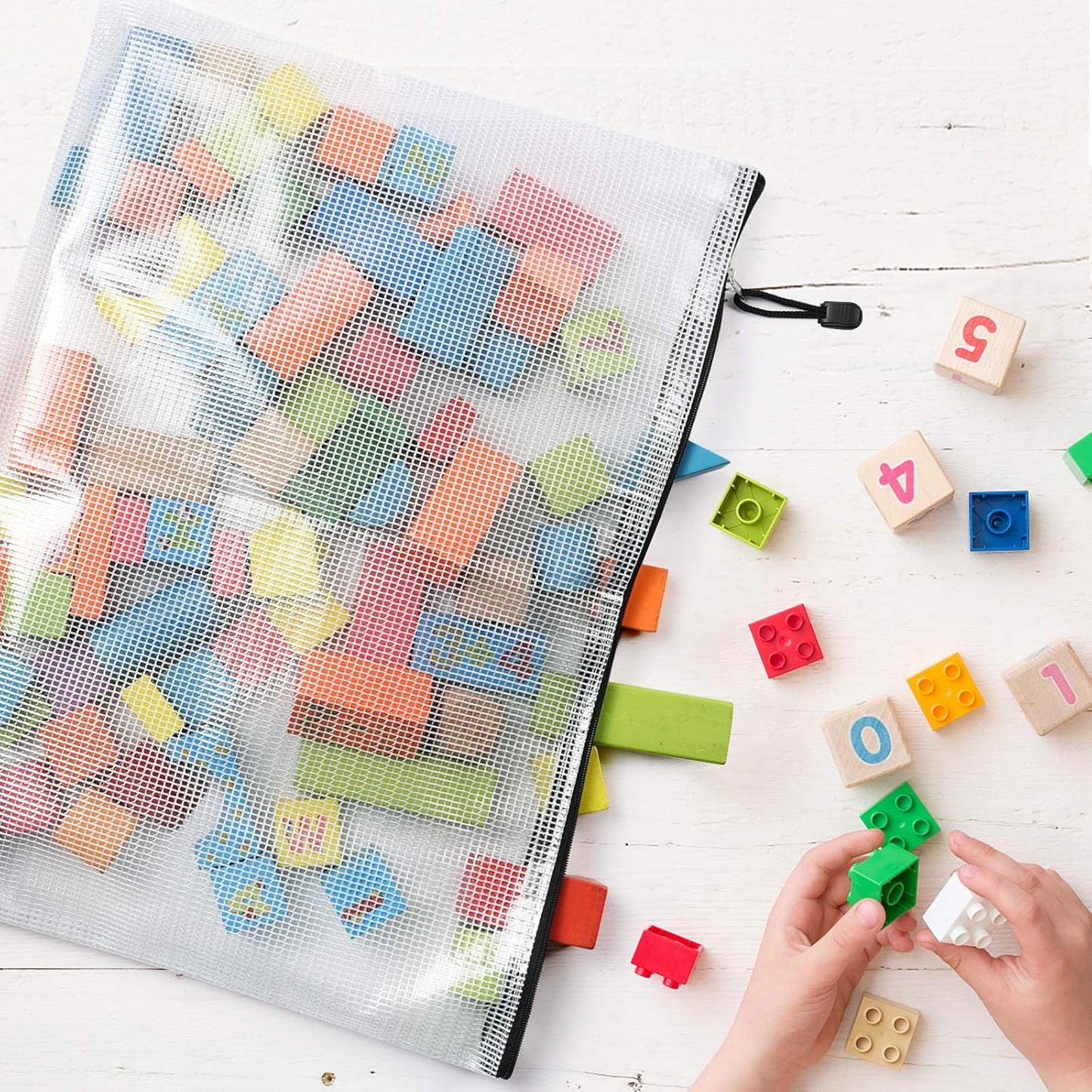 12PCS Mesh Zipper Pouch, Waterproof Tear-Resistant Document File Folders, A3 Size Zipper Documents Pouch Document Organizer Bags for School Office Home Travel Storage(17×12Inch)