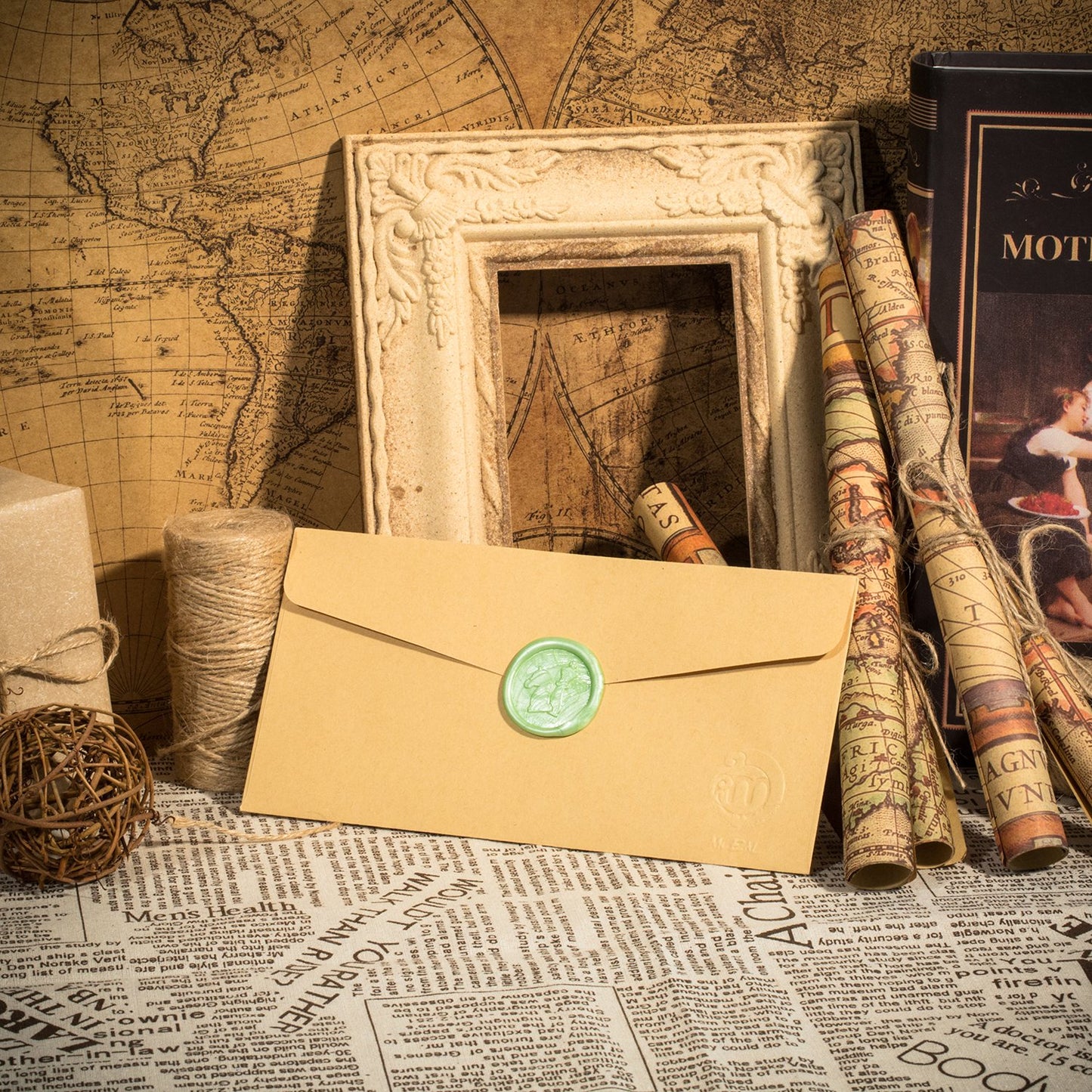 Mceal Wax Seal Stamp,Silver Brass Head with Rosewood Handle, 1.2"(30mm) Dia (Chess)