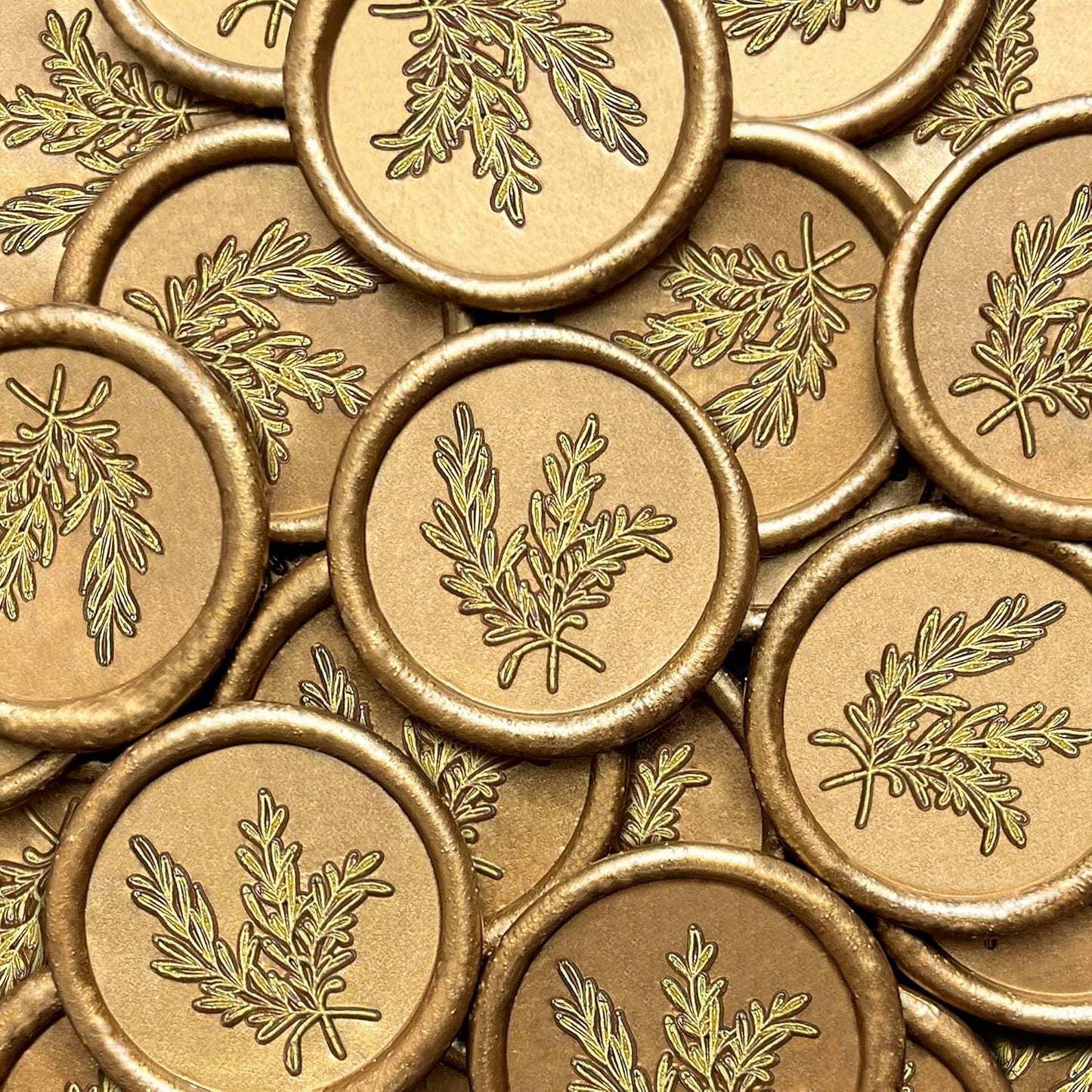 25Pcs Wax Seal Stickers Handmade Envelope Seals Self Adhesive Wax Stickers for Wedding Party Invitations, Envelope, Gift Wrap, Christmas(Rosemary Style, Bronze)