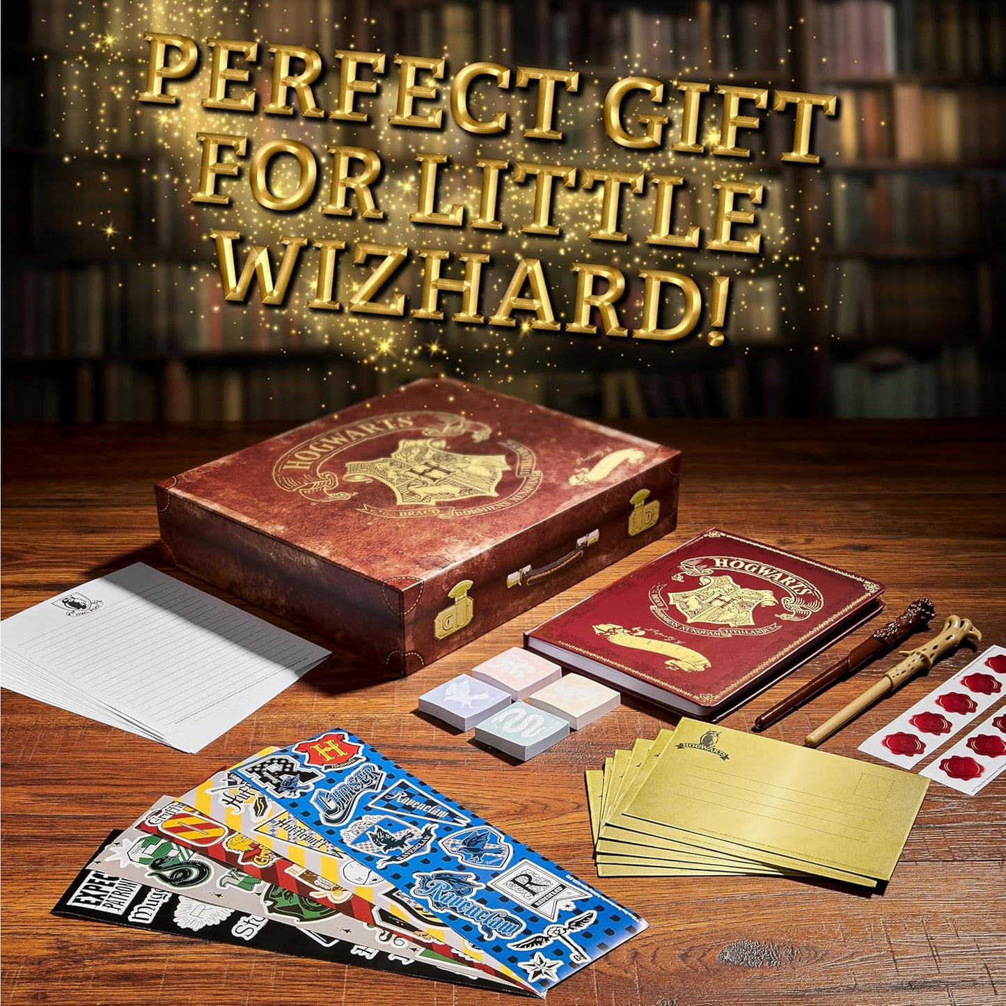 Harry Potter Stationary Set for Kids Teens Adults with Wand Pens Notebook Stickers Sticky Notes School Supplies Journaling Writing Gifts for Kids
