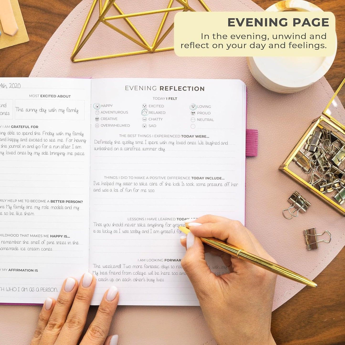 Clever Fox Gratitude Journal – Happiness, Positivity & Affirmation Daily Journal – Inspirational Daily Notebook – 3 Months, A5 (Violet Blossom)