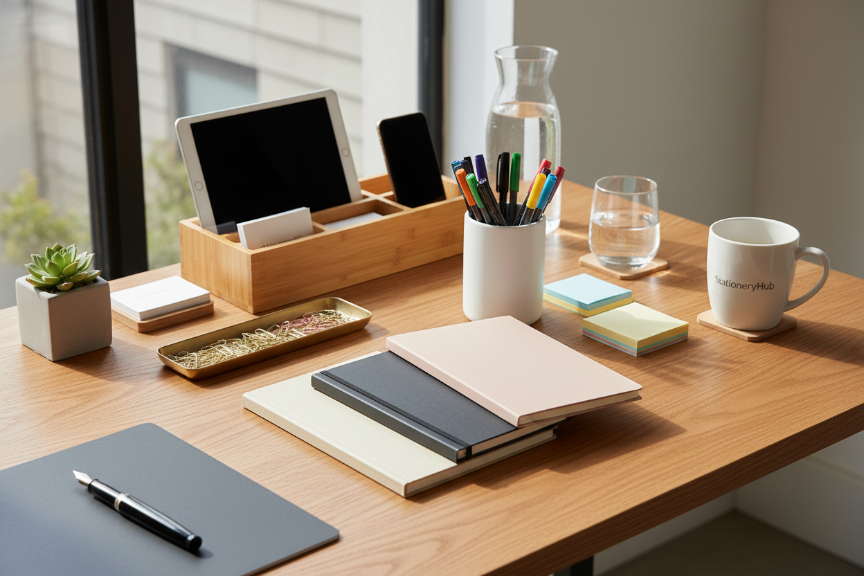Upgrade your desk with functional and aesthetically pleasing office supplies from StationeryHub.